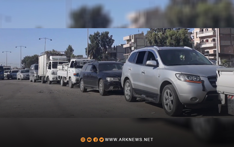 Continuation of the crisis... The distribution of diesel fuel in Hasaka is limited to one gas station