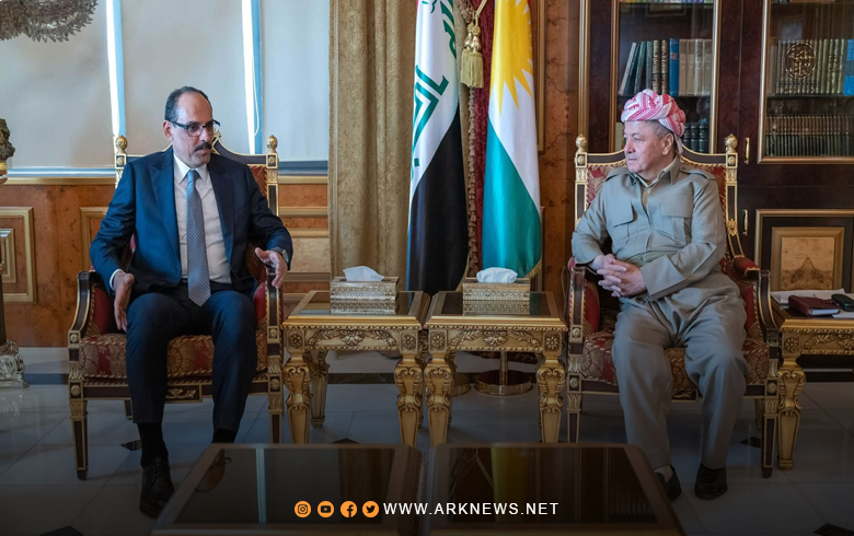 الرئيس بارزاني وإبراهيم كالن يبحثان آخر التطورات والمتغيرات التي تشهدها المنطقة