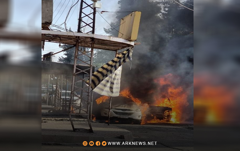 تفاصيل احتراق سيارتين في مدينة ديرك بكوردستان سوريا 