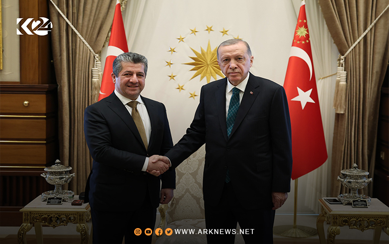 Masrour Barzani, Prime Minister of the Kurdistan Regional Government, meets with Turkish President Recep Tayyip Erdogan
