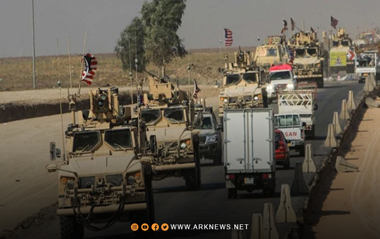 International Coalition Military Convoy Arrives at Qasrek Base North of Hasaka