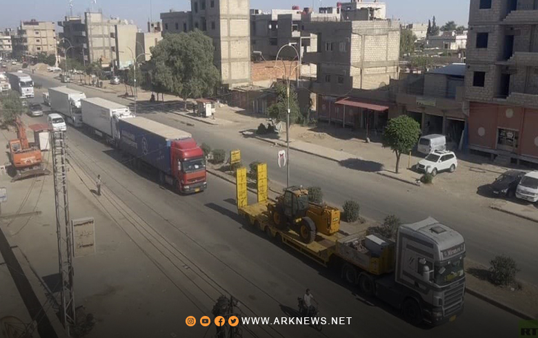 Hasaka.. The International Coalition brings dozens of trucks loaded with military and logistical equipment to its bases