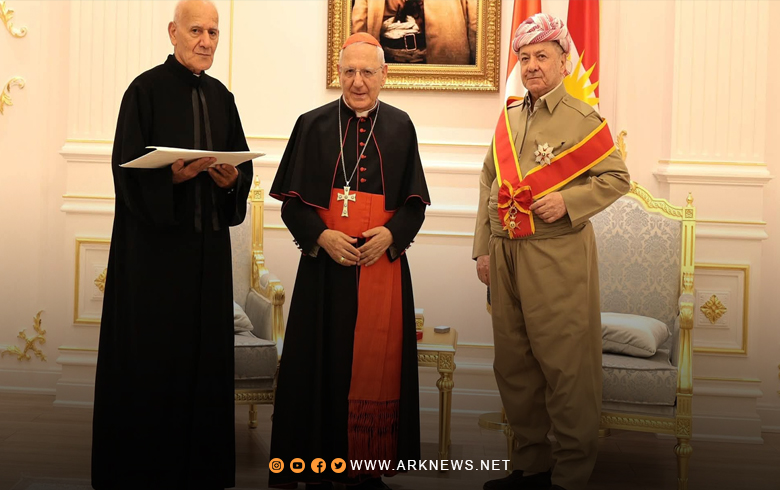 الرئيس بارزاني يتسلّم وساماً بابوياً رفيعاً