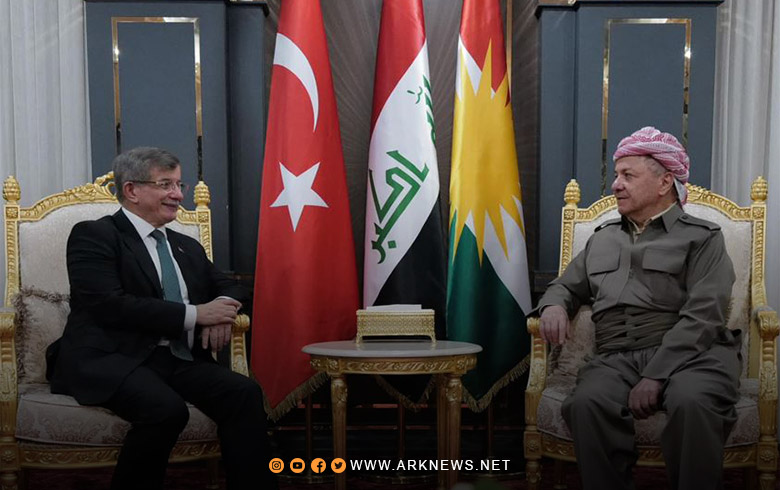 الرئيس بارزاني وأحمد داوود أوغلو يتبادلان الآراء حول عدة مواضيع مهمة