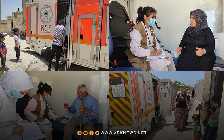 Afrin… Barzani Charity Foundation provides treatment to patients in the villages of Shiye town the Afrin region