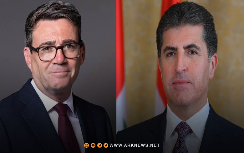 نيجيرفان بارزاني يهنئ آندي بورنم بمناسبة تسلمه منصب رئيس وزراء بريطانيا 