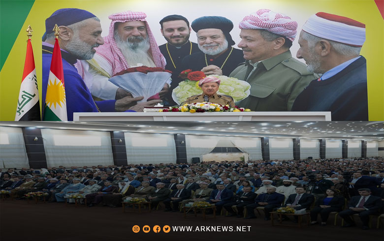 الرئيس مسعود بارزاني يجتمع بممثلي شرائح قضاء شيخان ويشيد بثقافة التعايش