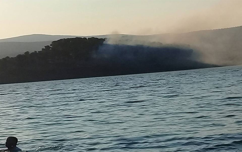 عفرين .. حريق في الجزيرة الصغيرة في سد ميدانكي