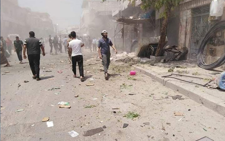An explosion of a booby trapped motorcycle in al-Shaddadi southern of Hasaka countryside