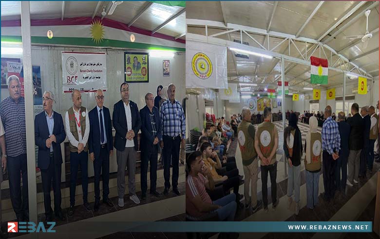 دوميز.. BCF توزع سلات غذائية وبطاقات صحية علی عوائل شهداء وجرحى بيشمركة لشكري روج 