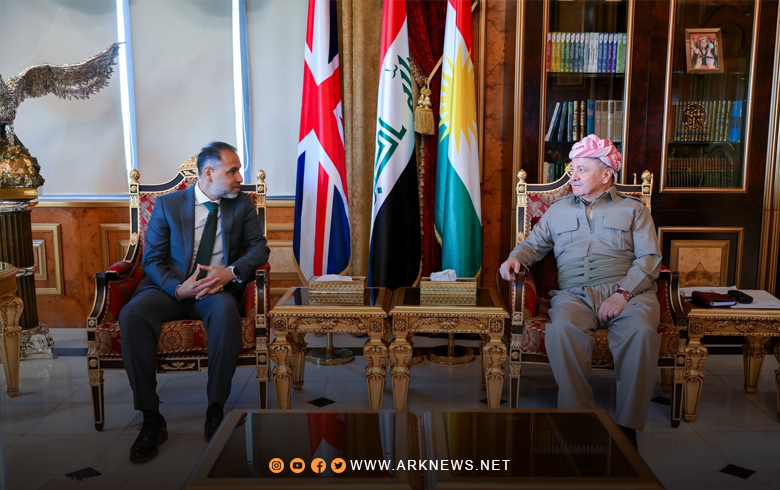 الرئيس بارزاني يستقبل عرفان صديق السفير البريطاني لدى العراق