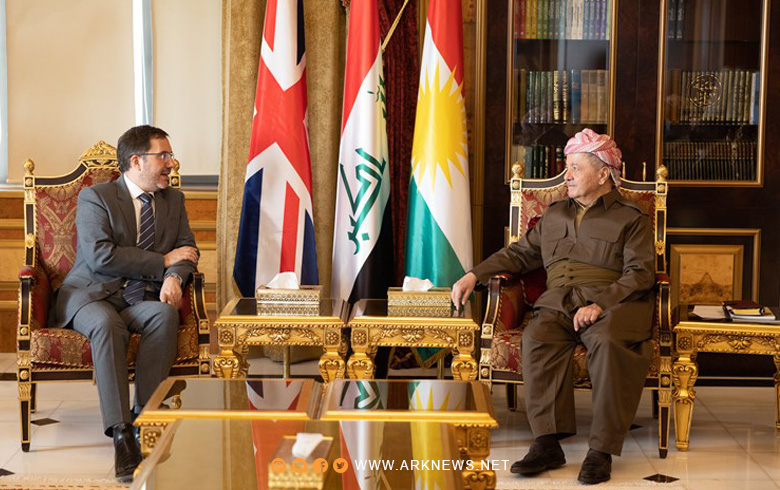 الرئيس بارزاني يستقبل السفير البريطاني والوفد المرافق له
