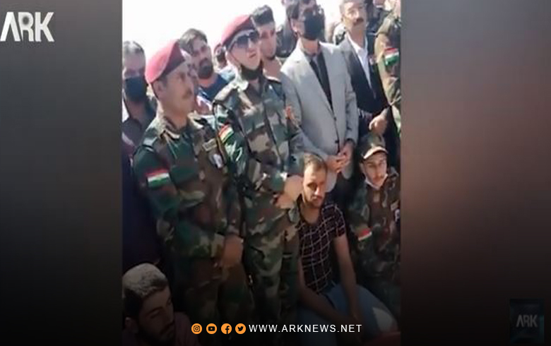 Gotina Muqedem Şervan Dêrikî di merasîma bixaksipartina herdu Şehîdên Pêşmergeyên Leşkerê Roj de