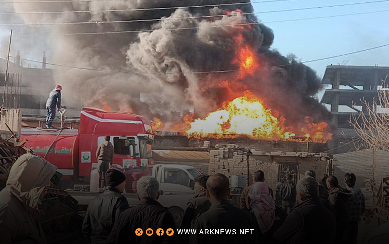 نشوب حريق في منطقة الصناعة القديمة بقامشلو