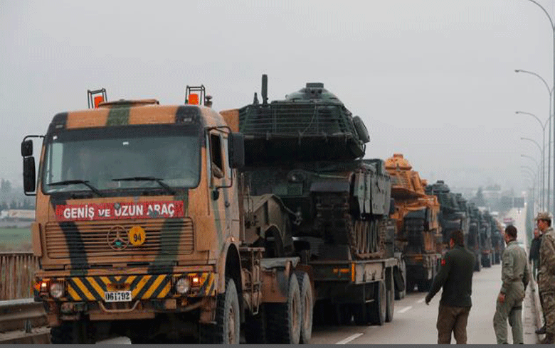 توركیێ كاروانەكە لەشكەری یا نوو رێكر دەڤەرا چیایێ الزاویە لگوندەوارێ ئدلبێ