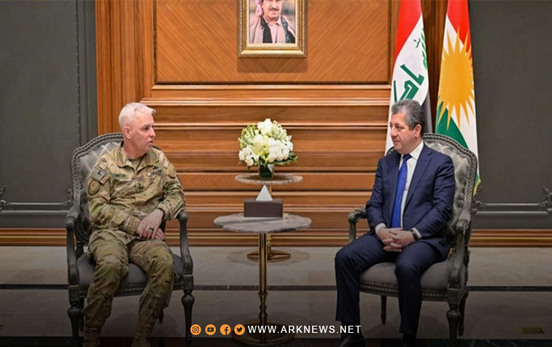 مسرور بارزاني يستقبل كيفن لامبرت القائد العام لقوات التحالف الدولي في العراق وسوريا