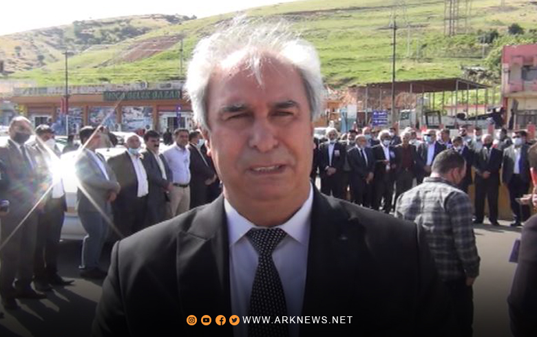 Gotina  Dr.Kawa Ezîzî di merasîma pêşwazîkirina cenazeya xebatkar Elayedîn Hemam de