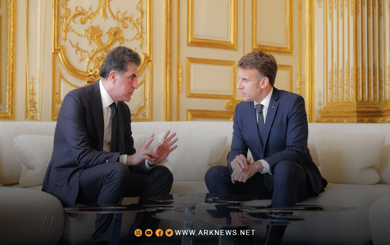 نيجيرفان بارزاني وإيمانويل ماكرون يتبادلان الآراء حول الوضع في سوريا نيجيرفان بارزاني وإيمانويل ماكرون يتبادلان الآراء حول الوضع في سوريا