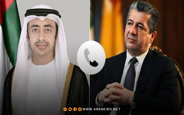 مسرور بارزاني يتلقى اتصالا هاتفيا من عبدالله بن زايد آل نهيان 