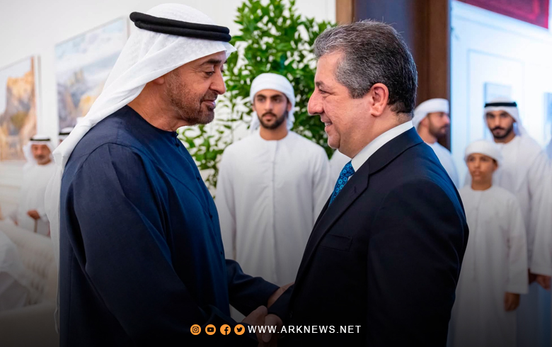 مسرور بارزاني ومحمد بن زايد يؤكدان على تعزيز العلاقات بين إقليم كوردستان والإمارات