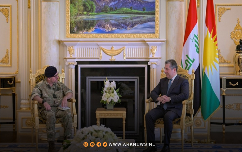 رئيس حكومة إقليم كوردستان يستقبل وفداً عسكرياً بريطانياً