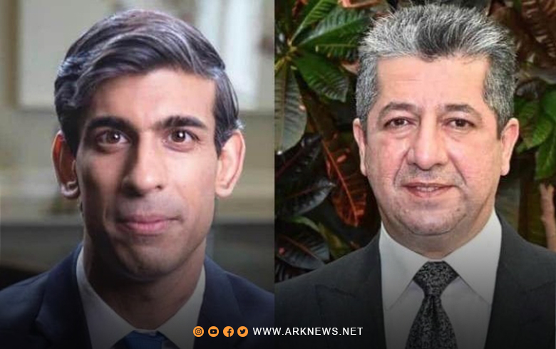 مسرور بارزاني يتلقى رسالة من سوناك: المملكة المتحدة ملتزمة بأمن واستقرار إقليم كوردستان