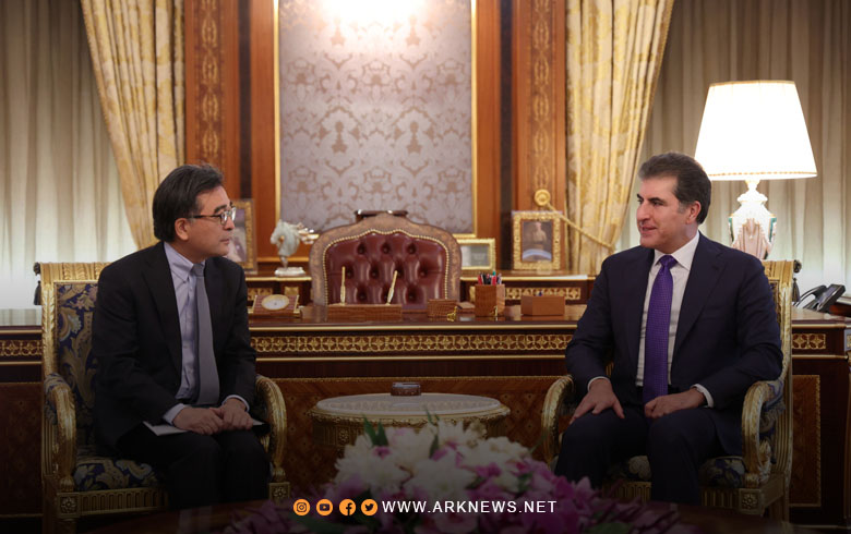 رئيس إقليم كوردستان يستقبل سفير اليابان لدى العراق