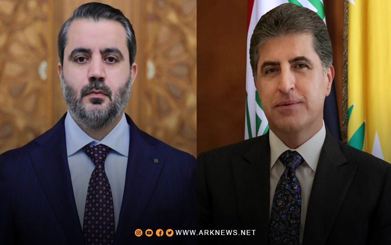نيجيرفان بارزاني يتلقى اتصالا هاتفيا من أسعد الشيباني وزير خارجية سوريا 