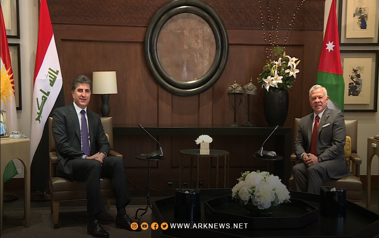 رئيس إقليم كوردستان يجتمع مع ملك الأردن 