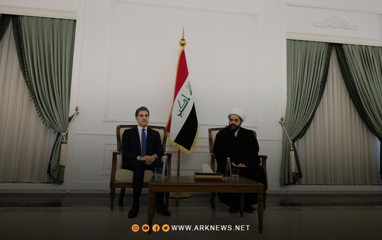 نيجيرفان بارزاني وقيس خزعلي يستعرضان المشهد السياسي العام في العراق 