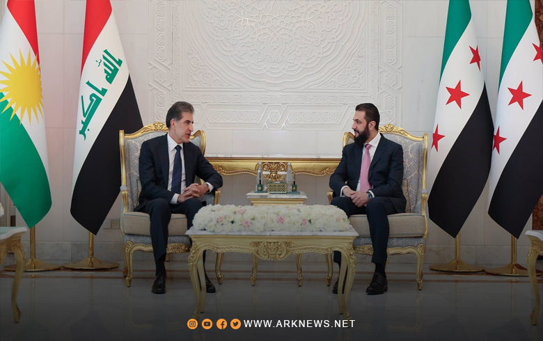 نيجيرفان بارزاني وأحمد الشرع يناقشان مستجدات الأوضاع في المنطقة