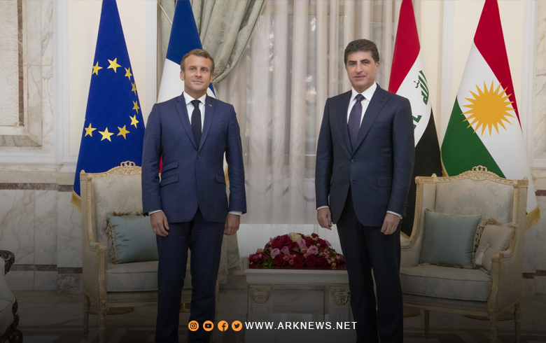 نيجيرفان بارزاني وإيمانويل ماكرون يسلطان الضوء على التطورات في سوريا.