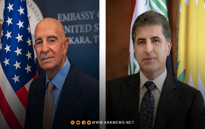 نيجيرفان بارزاني وتوم باراك يبحثان الأوضاع في سوريا نيجيرفان بارزاني وتوم باراك يبحثان الأوضاع في سوريا