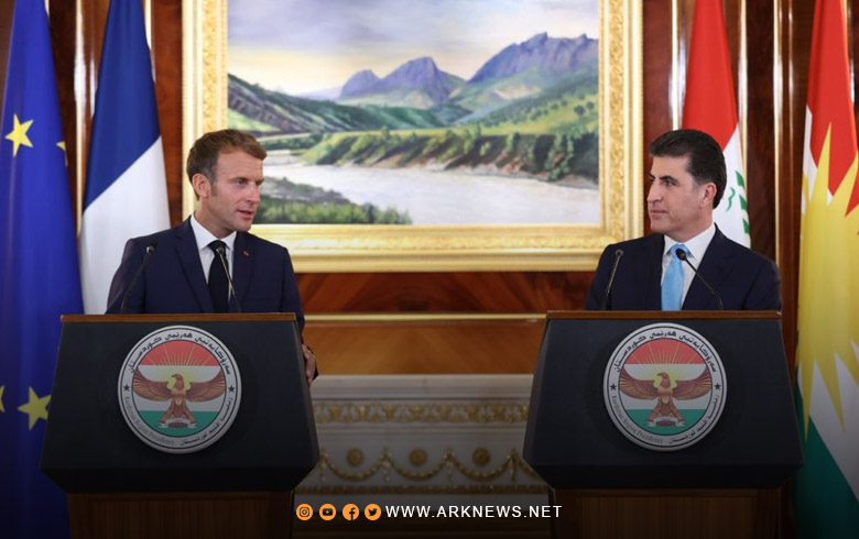 نيجيرفان بارزاني وإيمانويل ماكرون يؤكدان على حماية حقوق الكورد في سوريا