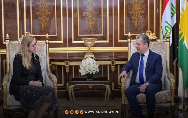 رئيس حكومة إقليم كوردستان يستقبل القنصل العام البريطانية الجديدة لدى الإقليم