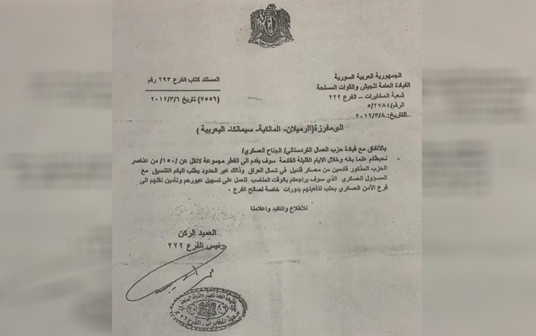 بالوثيقة.. الأمن العسكري للنظام السوري يؤهل كادروات قنديل في حلب 