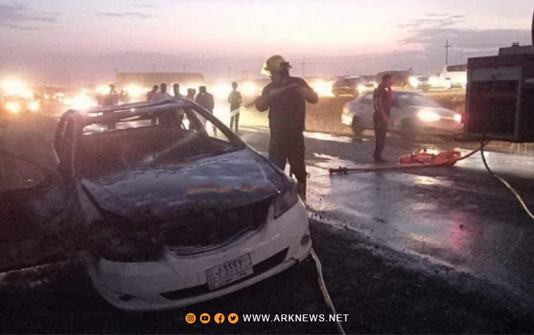 Duhok... The people of Akre collect the price of a driver for his car that was burnt in an accident