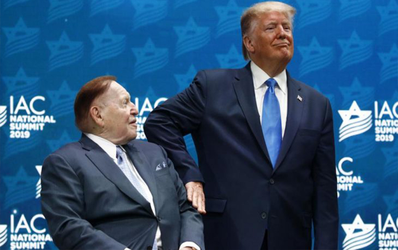 What did Trump fight with his campaign funder in exchange for support for Israel?