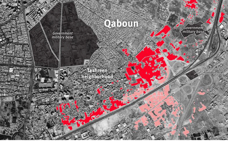 The Syrian government is unlawfully preventing displaced residents  from returning to their properties