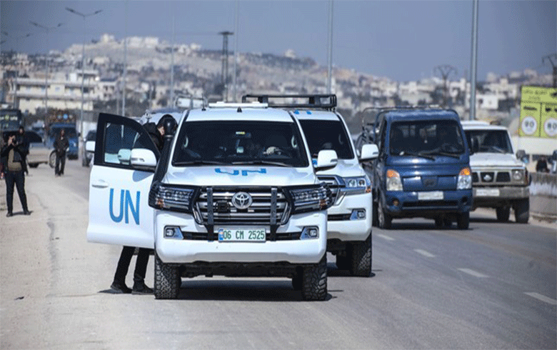 A delegation from the United Nations arrives in northwestern Syria