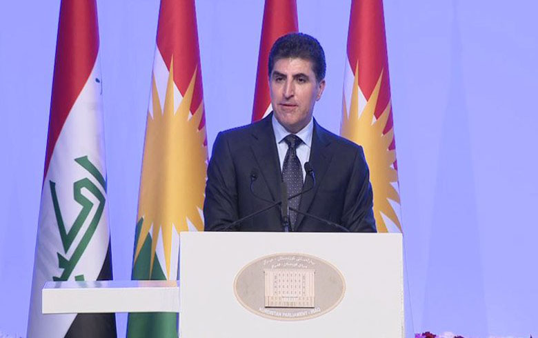 الرئيس الجديد في اول خطاب له يؤكد على انفتاح الاقليم اقليميا ودوليا 