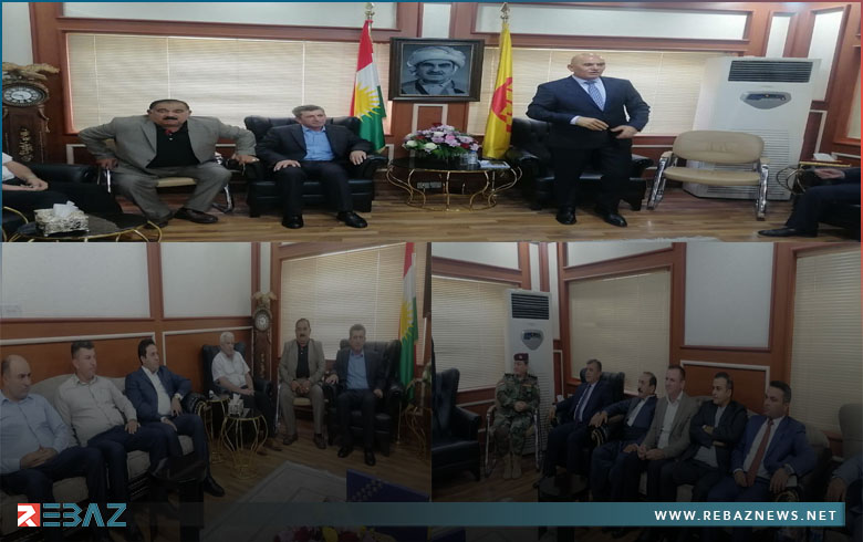 A delegation from the Domiz Organization of the Kurdistan Democratic Party - Syria visits the first branch of the PDK to offer congratulations on the occasion of the 77th anniversary of its founding