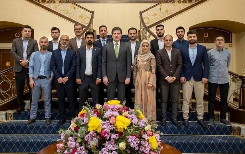 Nêçîrvan Barzanî pêşwazî li hejmarek ciwanan kir 