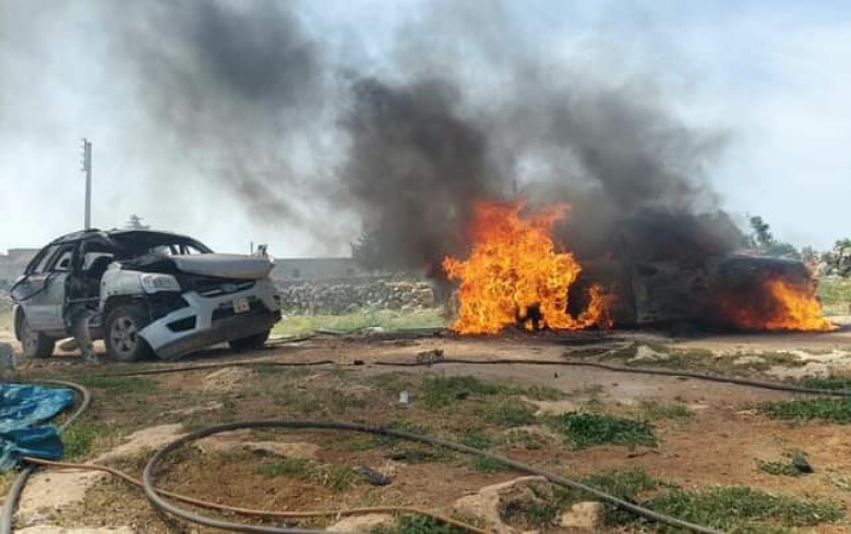 استهداف سيارة عسكرية في عفرين