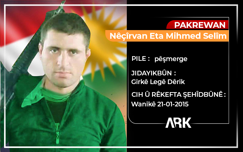 Çar sal li ser şehîdbûna Pêşmerge Nêçîrvan Eta re derbas bûn 