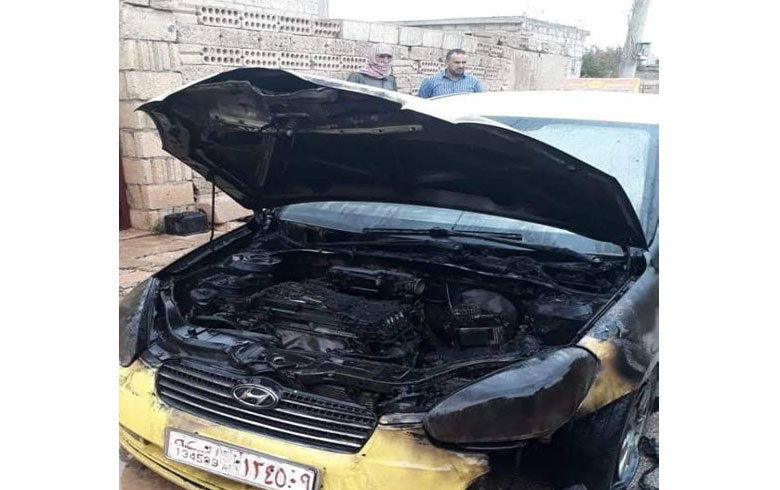 احتراق سيارة في قامشلو