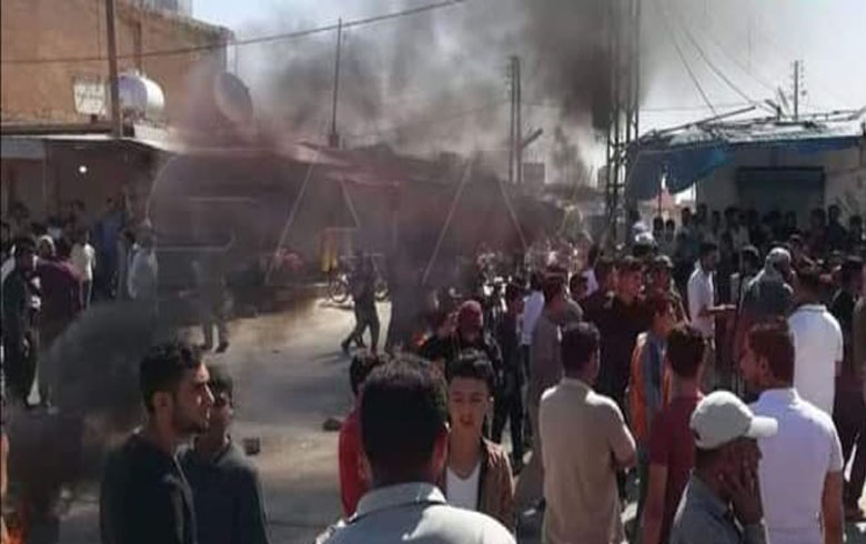 A demonstration in Shaddadi against the PYD
