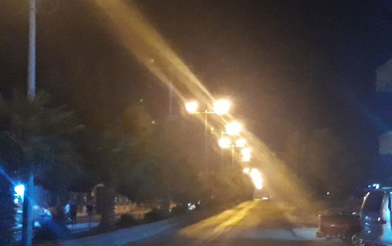 The people of Amouda light their streets on their own expenses