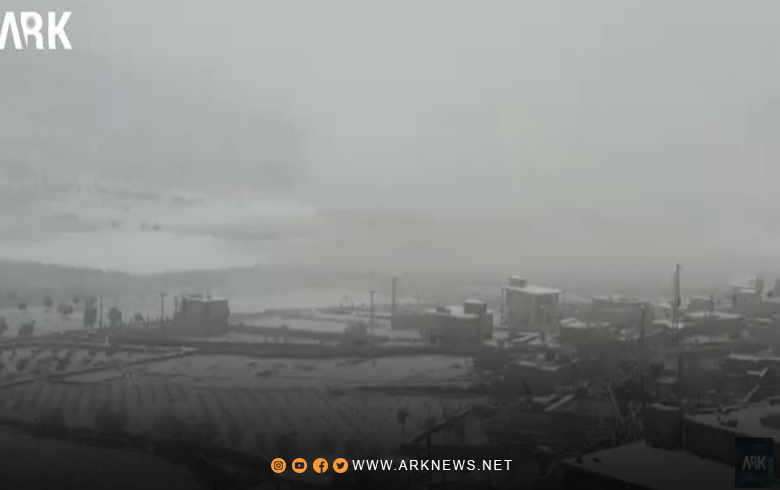 Afrin… Snow falling returns to the Afrin region in Syrian Kurdistan