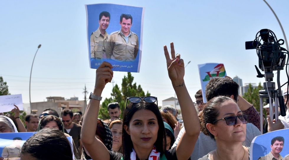 Kurds Gather at Erbil’s UN Office to Condemn Iranian Attack in Koya